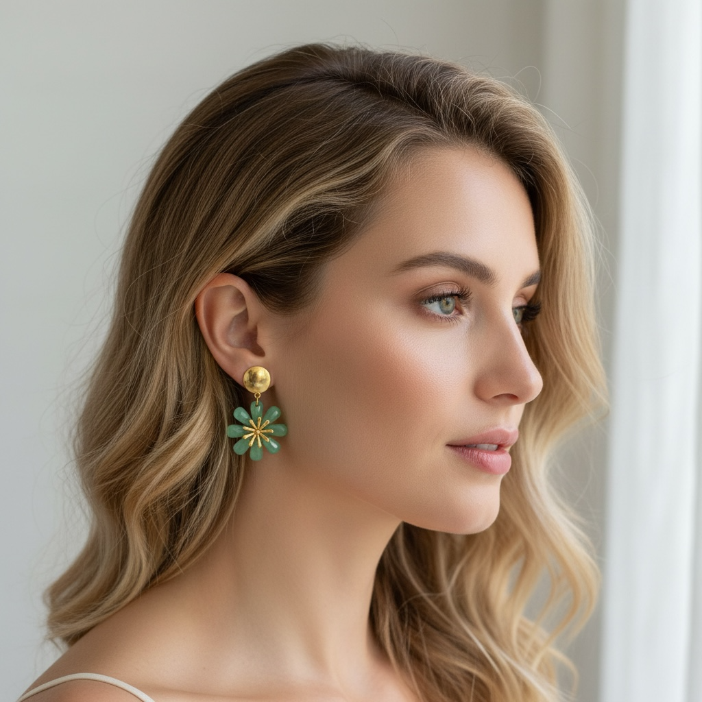 FRENCH RIVIERA | Mint Bloom – flower earrings (mint)