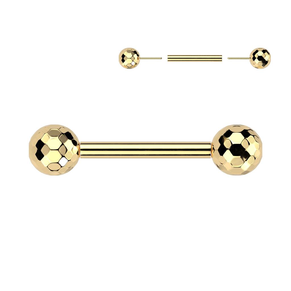 Nännikoru, Titanium Nipple Barbell -titaaninen push in tappi (kulta)