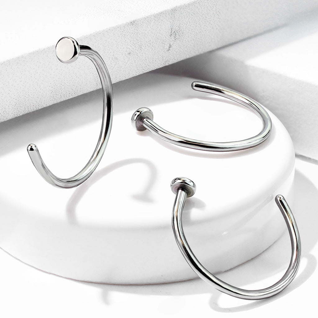 Lävistysrengas 1mm, Open Arc Titanium – avoin lävistysrengas titaanista