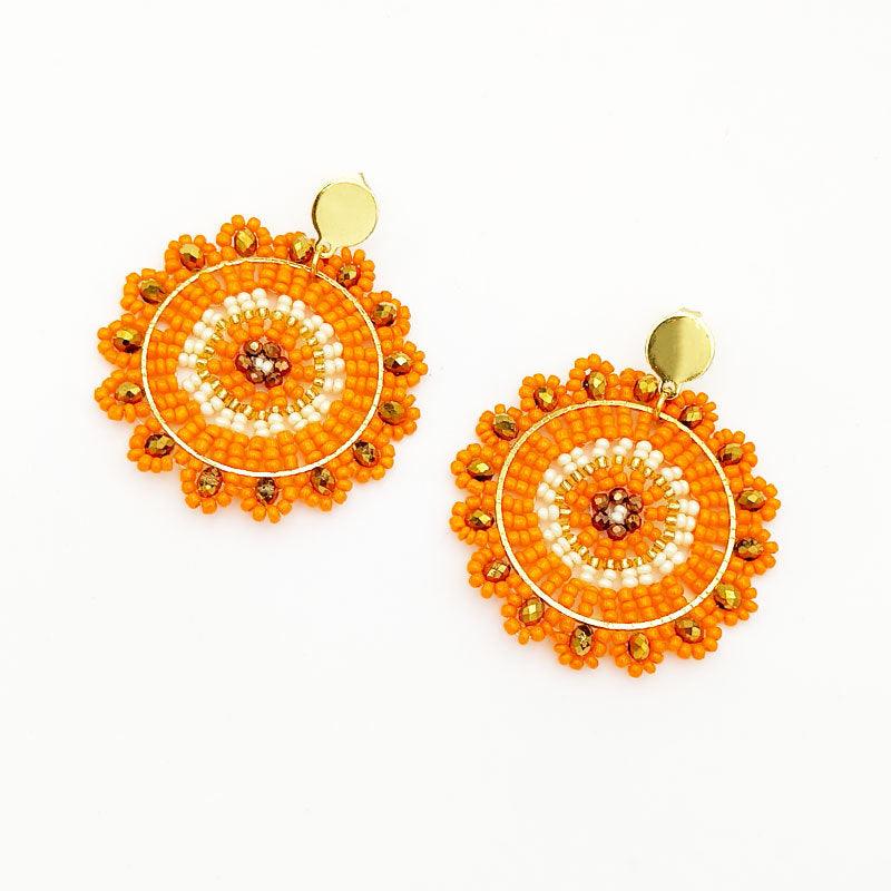 FRENCH RIVIERA | Sunshine orange surgical steel earrings
