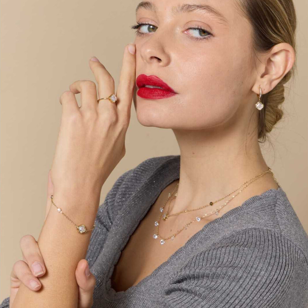 FRENCH RIVIERA | Lucky Charm - sparkling surgical steel rings (gold)