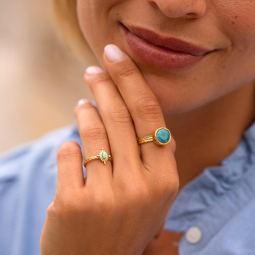 BOHM PARIS | Bague Rosina surgical steel ring with white agate