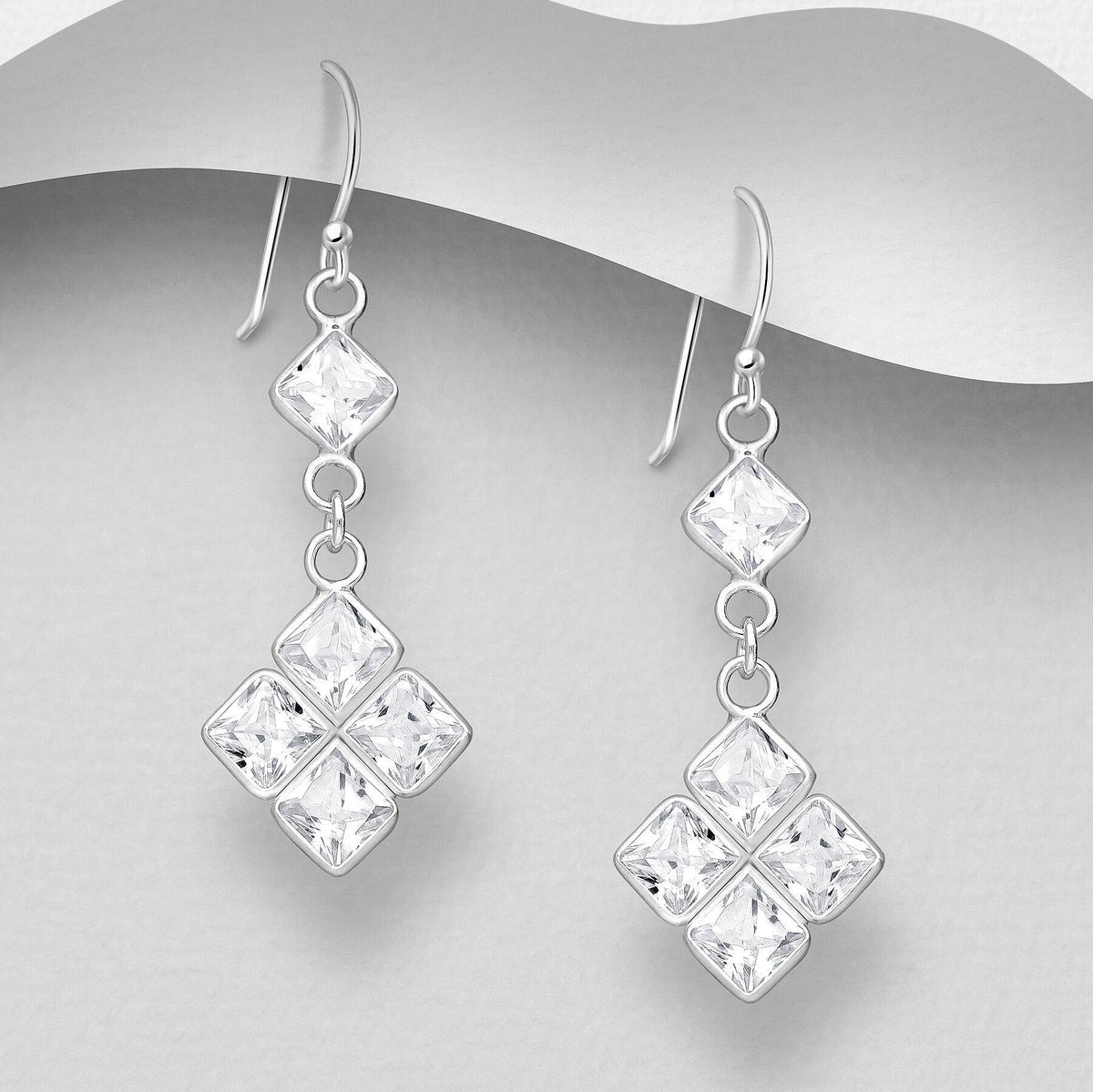PREMIUM COLLECTION | Christa bright silver earrings