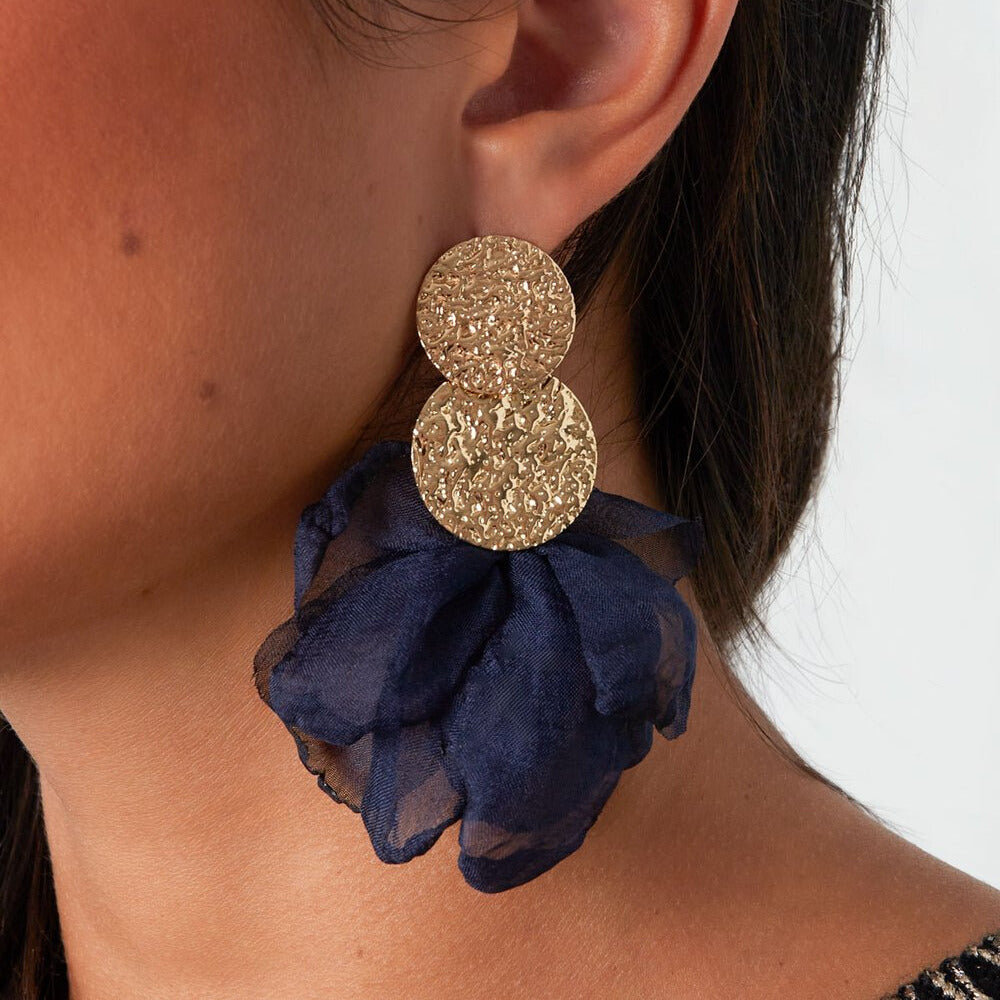 FRENCH RIVIERA | Midnight Bloom dark green statement earrings