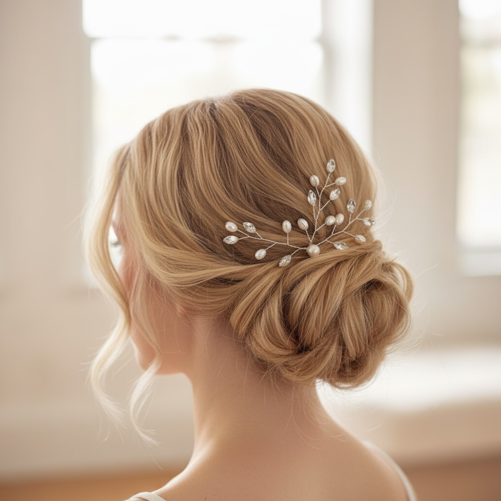 Hiuskoru, hiuskampa/ROMANCE, Elegant Hairpiece with Pearls