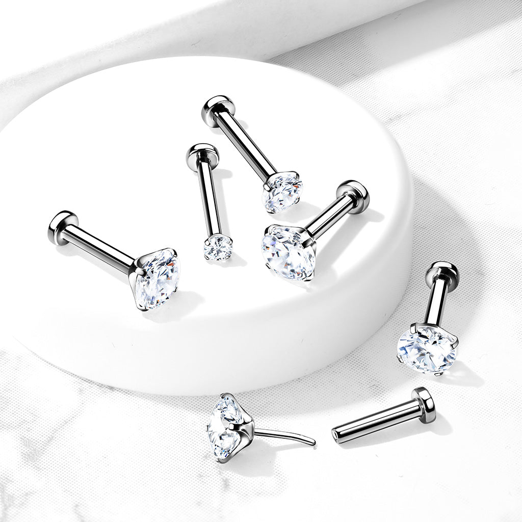 Petite Spark Crystal 1mm titaaninen nenäkoru push in -kiinnityksellä ryhmäkuva.