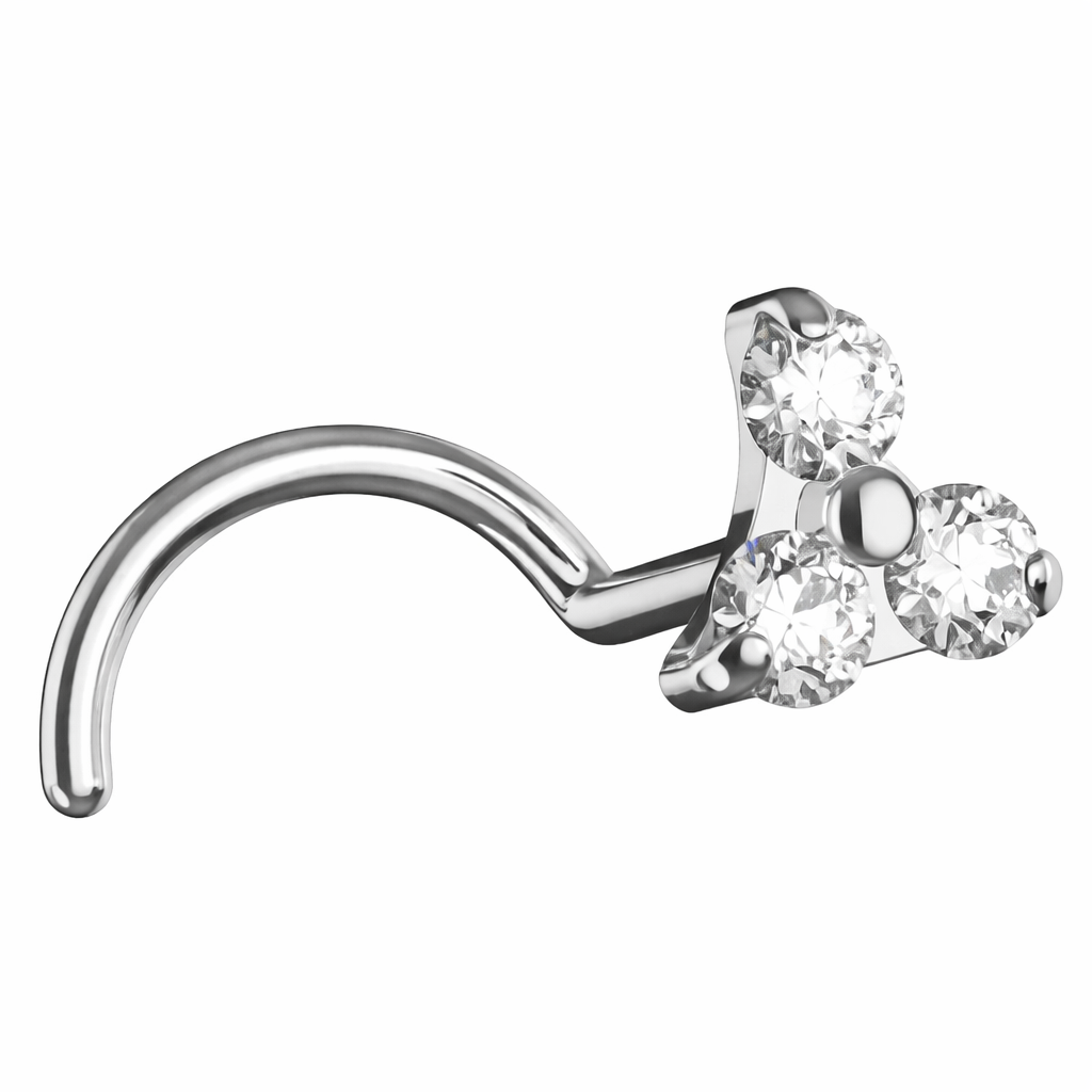 Titaaninen nenäkoru 0,8mm, Bella Trio – hopea, kirkas