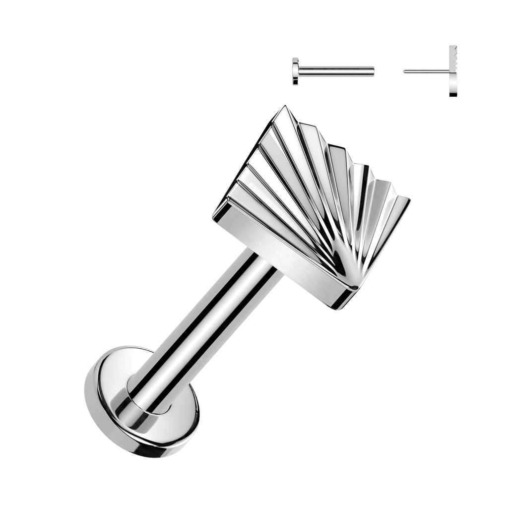 Labret 1,2mm, Titanium Cut Square – matala timanttileikattu titaanikoru (hopea)
