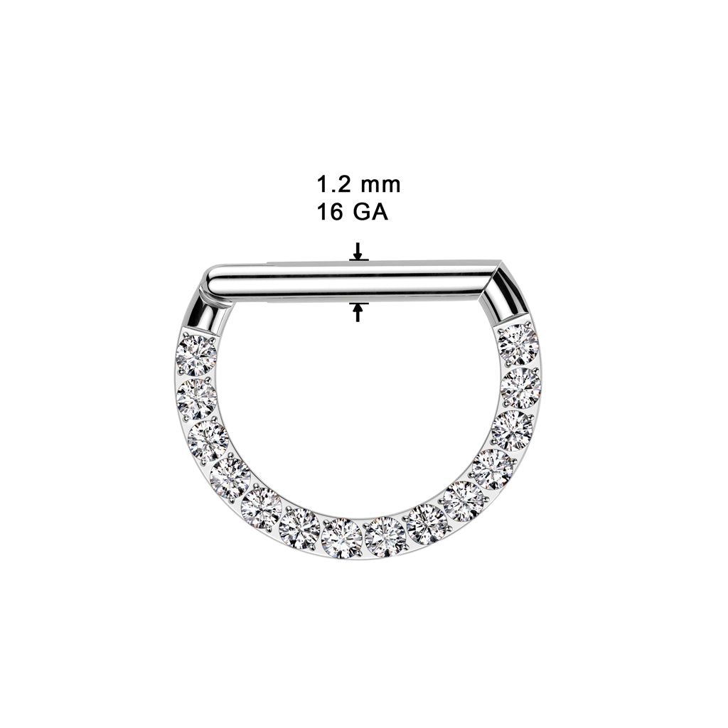 Lävistysrengas 1,2mm, Titanium Silent Spark – siro D-mallinen titaaniclicker (kulta)