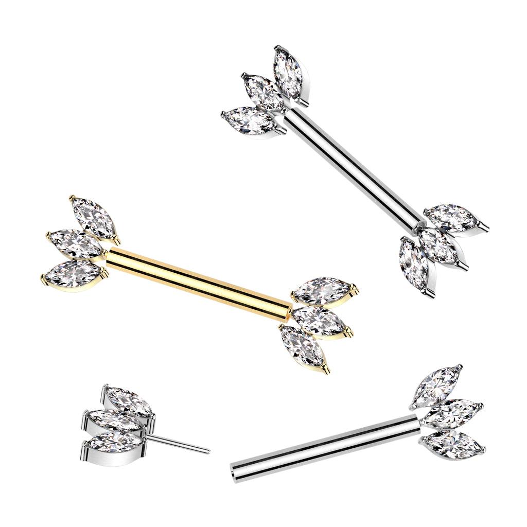 Nännikoru, Glam Titanium Barbell -titaaninen push in tappi (hopea)