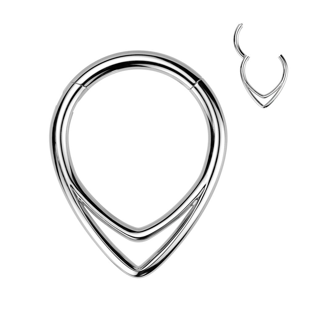 Lävistysrengas 1,2mm, Titanium Chevron Line -titaaninen clicker
