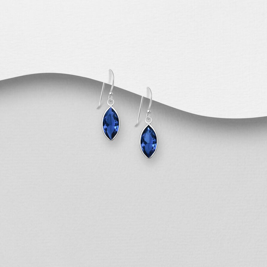 PREMIUM COLLECTION | Alva – blue delicate dangling silver earrings