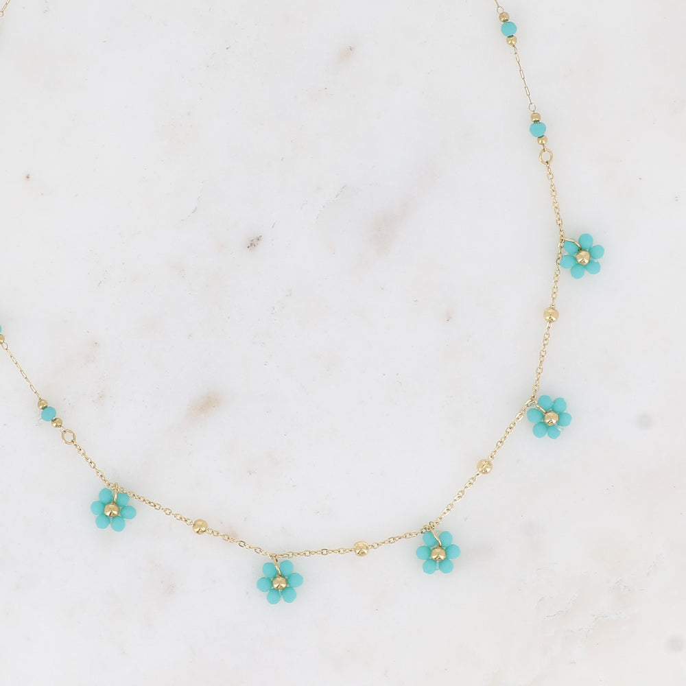 BOHM PARIS | Collier Azur Bloom – turkoosi kukkakaulakoru