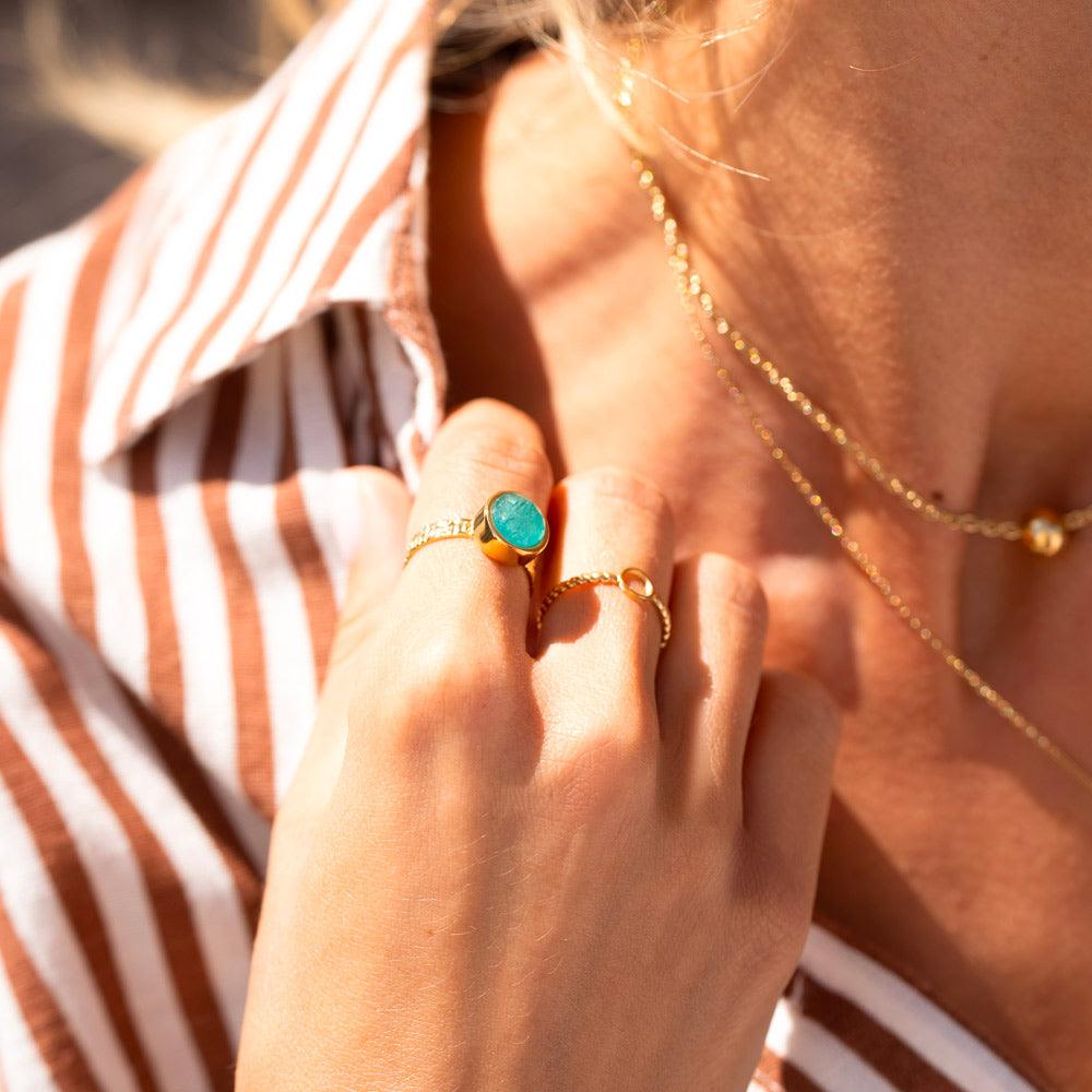 BOHM PARIS | Bague Rosina -kirurginterässormus aventuriinilla