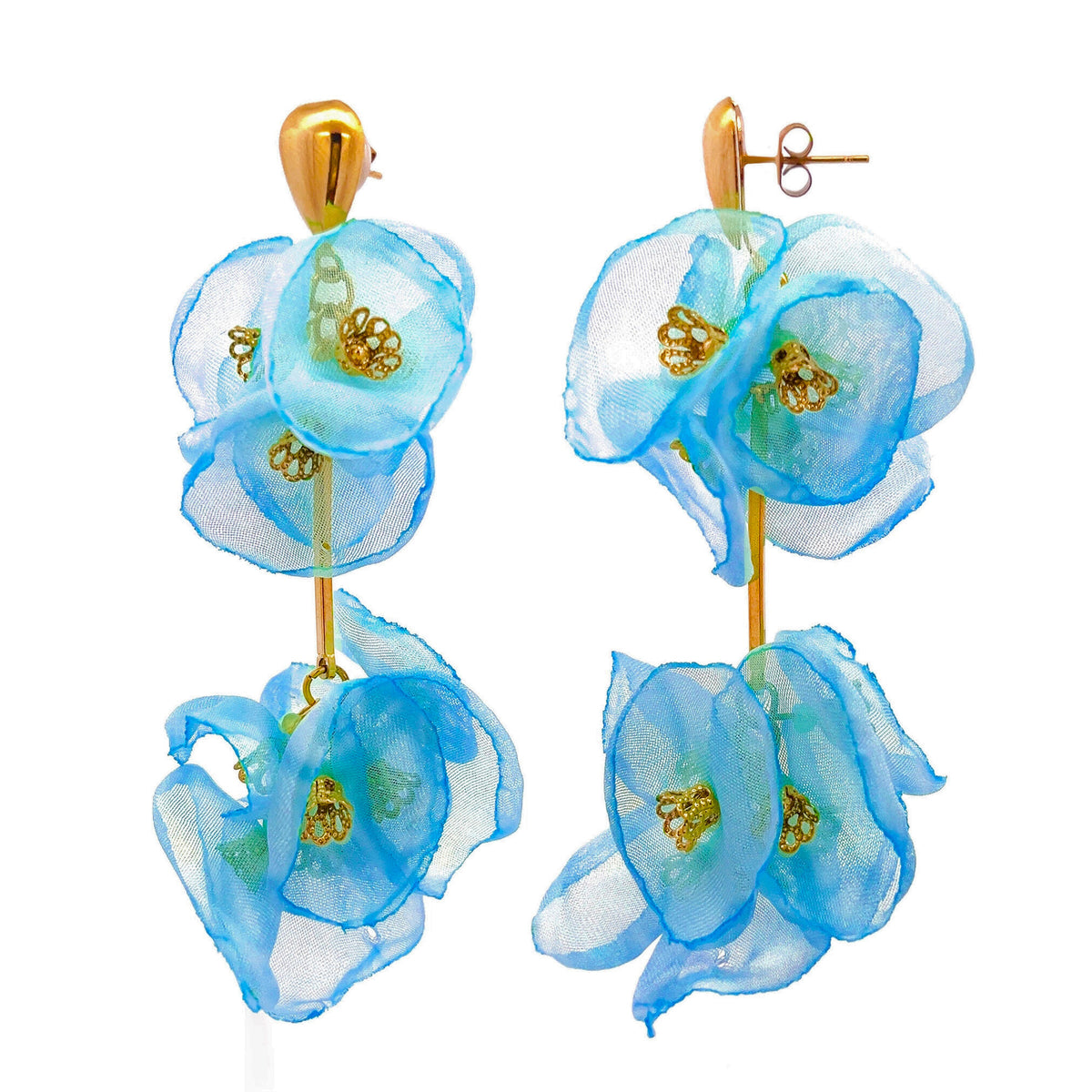 FRENCH RIVIERA | Lumière Florale turquoise flower earrings