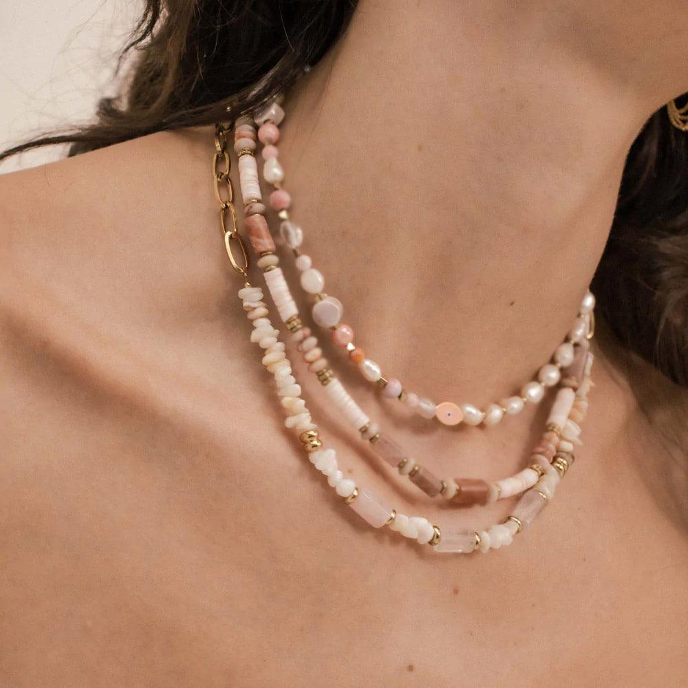 BOHM PARIS | Collier Ambérine -kellertävä kivikaulakoru