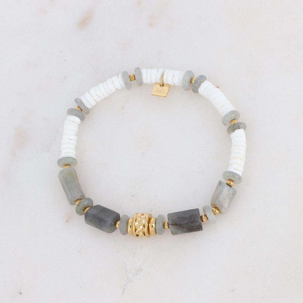 BOHM PARIS | Bracelet Cylindre -vihertävä luonnonkivirannekoru