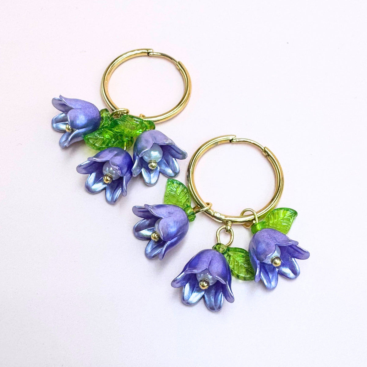 Floréa -käsintehdyt kukkakorvakorut (violetti)