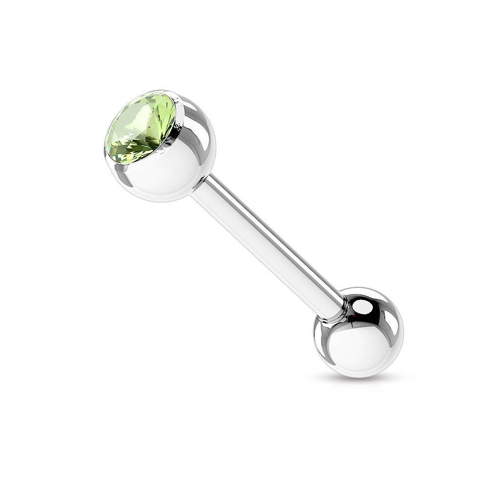 Kielikoru, Barbell 1,6mm Kristalli (vaaleanvihreä)