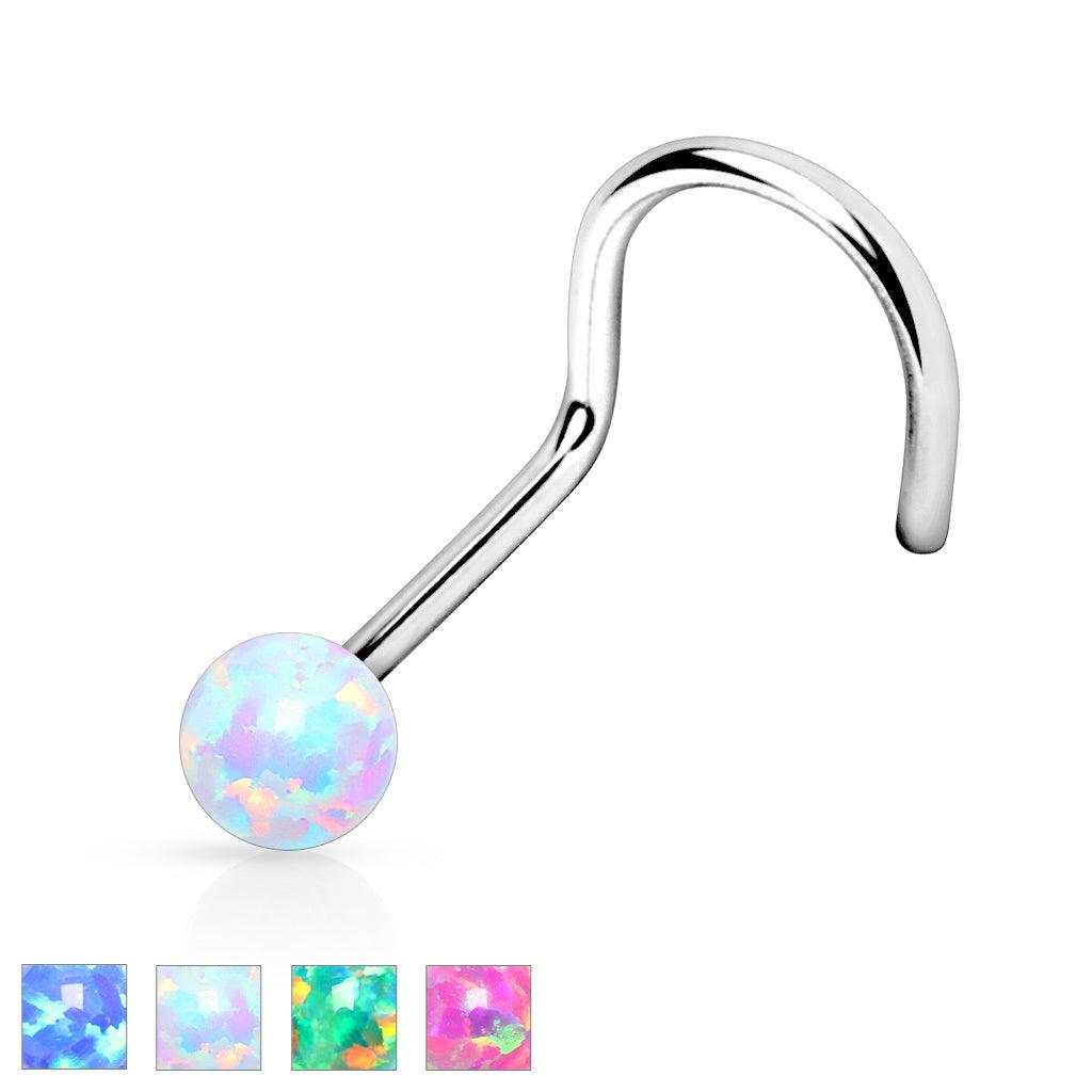Kirurginteräksinen nenäkoru, Opal Ball 1mm / valittavana 4 väriä