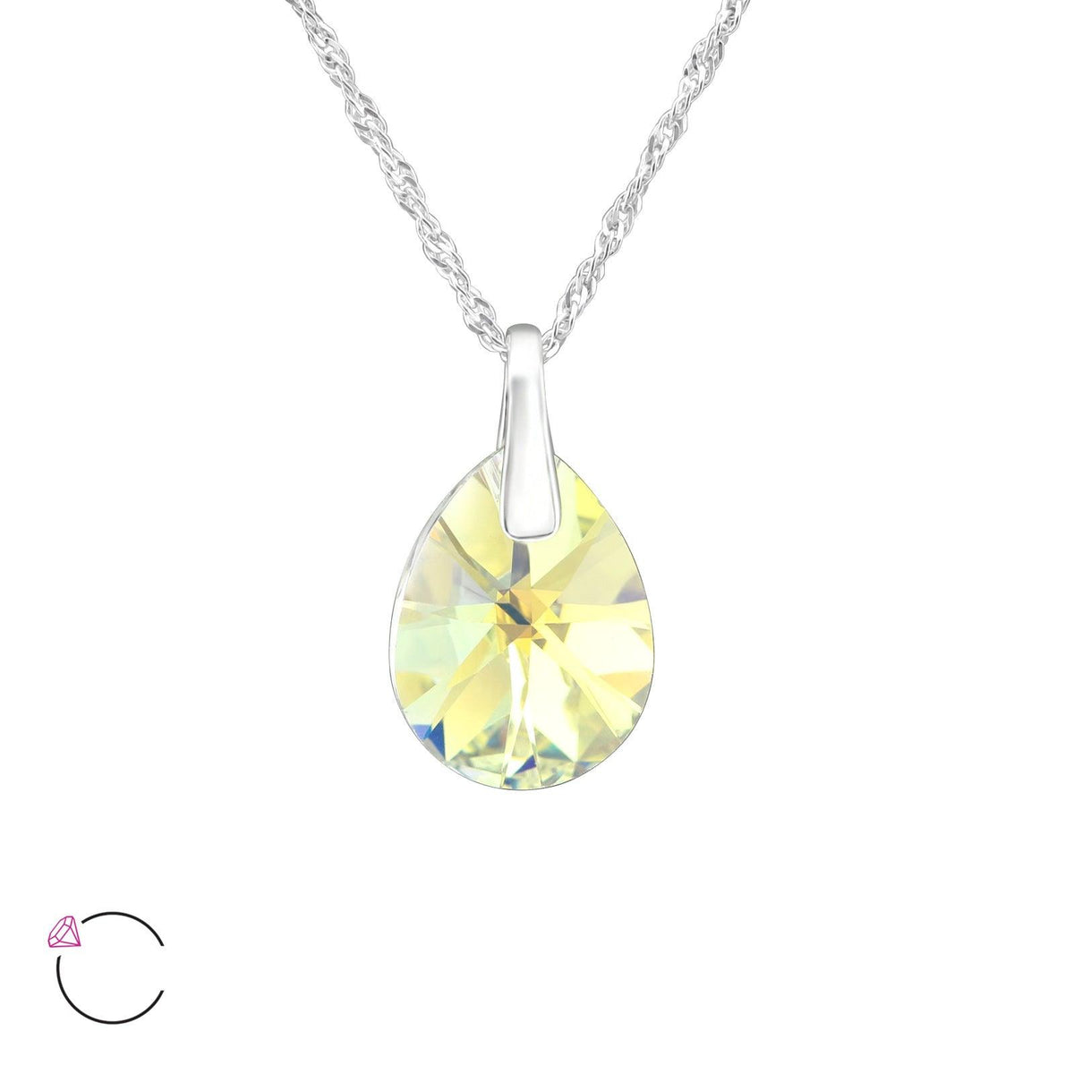 Hopeinen kaulakoru, LA CRYSTALE, Teardrop AB