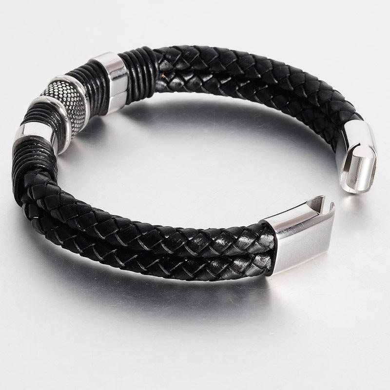 Leather bracelet, Classic Black Leather Bracelet