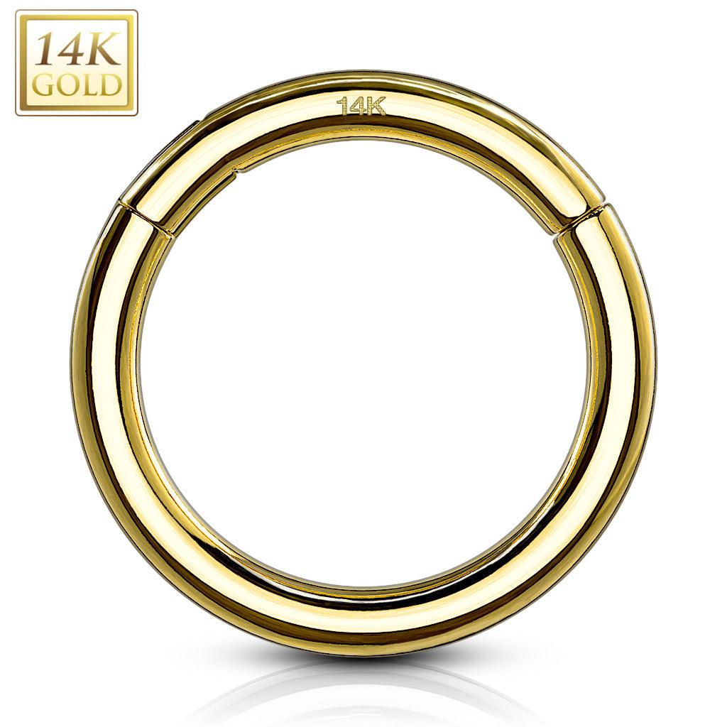 Lävistysrengas Ø8mm, High Quality 14K Gold Hinged Rings -kultarengas