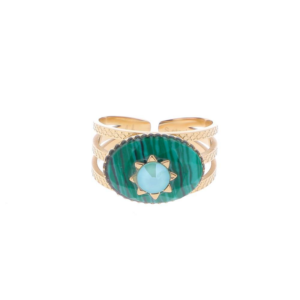 Sormus, BOHM PARIS|Bague Inaya avec malachite