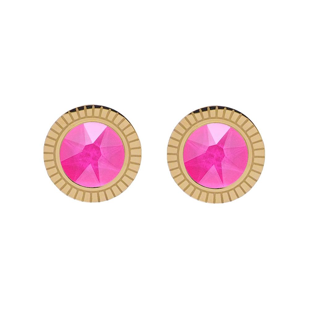Korvakorut, BOHM PARIS|Boucles D'oreilles Miel avec cristal neon pink