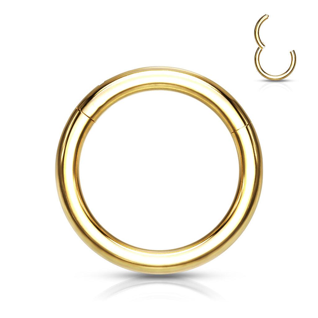 Piercing ring 1mm, Titanium Essential Ring – smooth titanium clicker (gold)