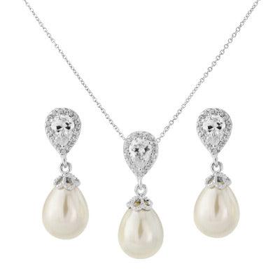Kristallikorusetti, ATHENA BRIDAL|Precious Pearl Necklace Set