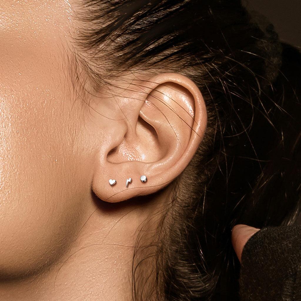 Rustokoru/traguskoru,Titanium Mini Heart -sydän labret