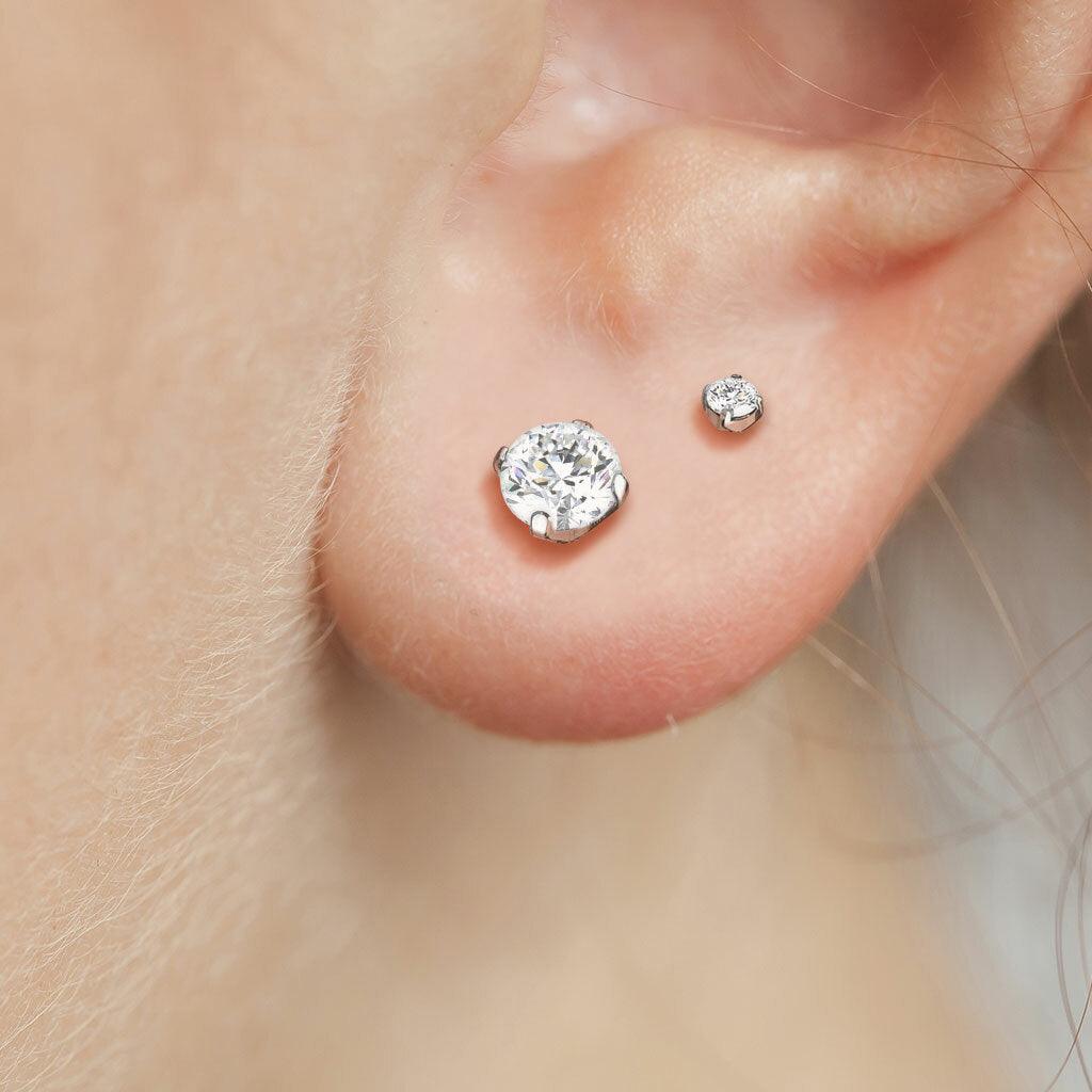 Titaaniset korvanapit, Martini Set Titanium Cubic Zirconia Earstuds