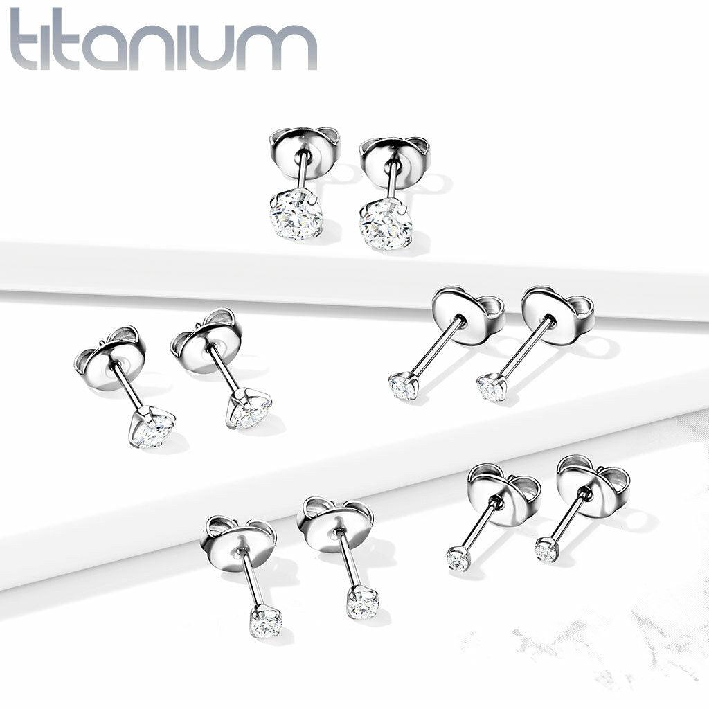Titaaniset korvanapit, Martini Set Titanium Cubic Zirconia Earstuds