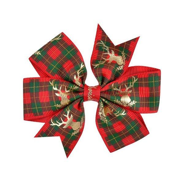 Hiuspinni|SUGAR SUGAR, Christmas Bowtie in Green & Red Tartan