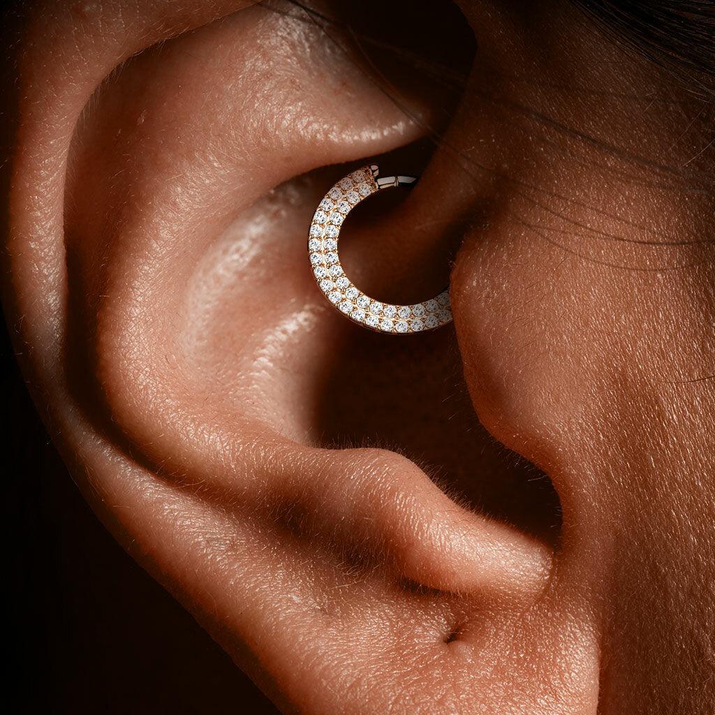 Lävistysrengas, Implant Grade Titanium CZ Paved Front Hoop