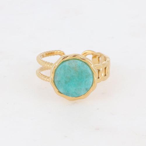 Sormus, BOHM PARIS | Bague Luce -dorée avec amazonite