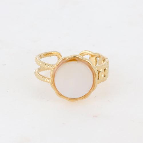 Sormus, BOHM PARIS|Bague Luce -dorée avec nacre