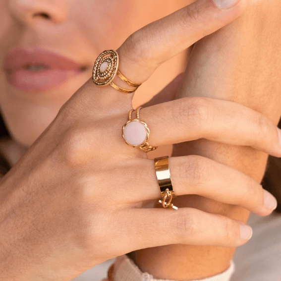 Sormus, BOHM PARIS|Bague Luce -dorée avec nacre