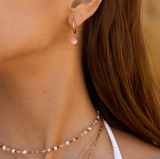 Korvakorut, BOHM PARIS|Boucles Silas avec crystal lime -dore