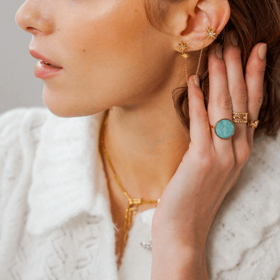 Sormus, BOHM PARIS|Bague Maxine -labradoriitti/kulta