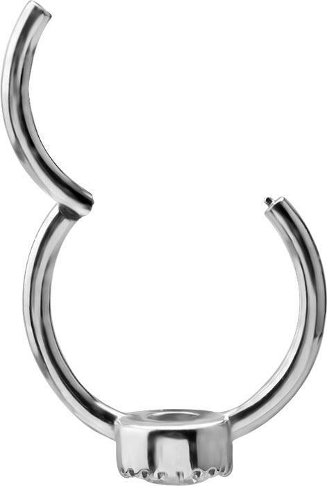 PREMIUM COLLECTION | Pyöreäkivinen clicker lävistysrengas (hopea)