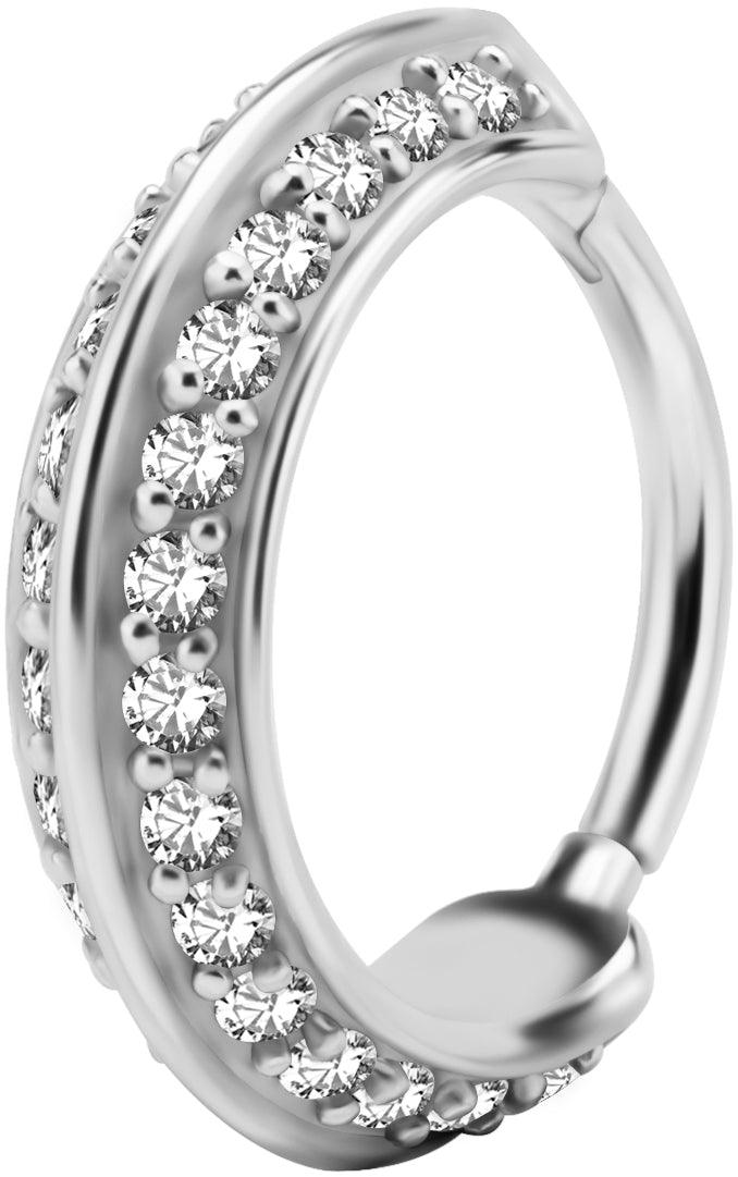 PREMIUM COLLECTION | Upea kirkaskivinen kaksipuolinen clicker (hopea)
