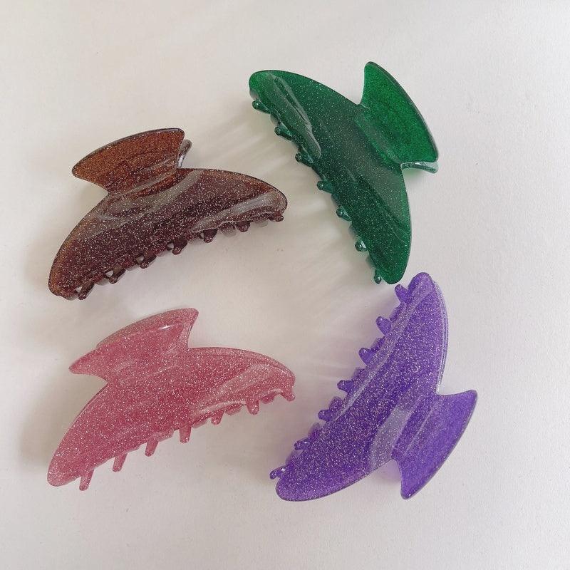 Hair clip|SUGAR SUGAR, Glitter Clip - brown glitter shark tooth