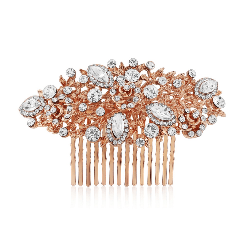 Hiuskoru, ATHENA BRIDAL|Adelaide -ruusukultainen romanttinen hiuskampa