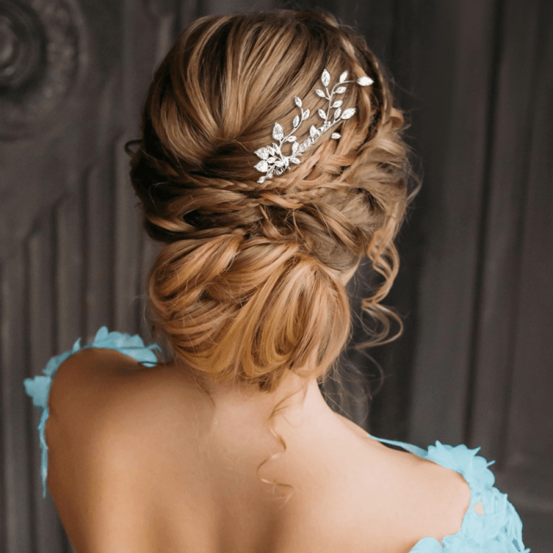 Hiuskoru, ATHENA BRIDAL | Deluxe Silver Comb -hopeinen hiuskampa