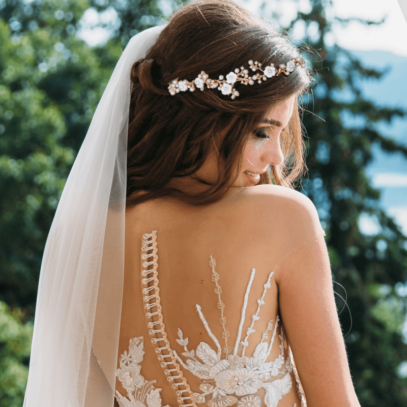 Hiuskoru, ATHENA BRIDAL|Eternal Pearl Vine -kulta helmihiuskoriste