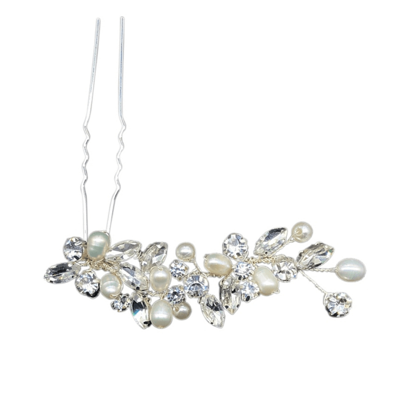Hair ornament, ATHENA BRIDAL | Vivian Pearl Pin -silver pearl hair ornament