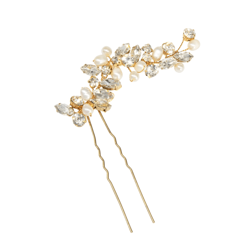 Hair ornament, ATHENA BRIDAL | Vivian Pearl Pin -gold pearl hair ornament