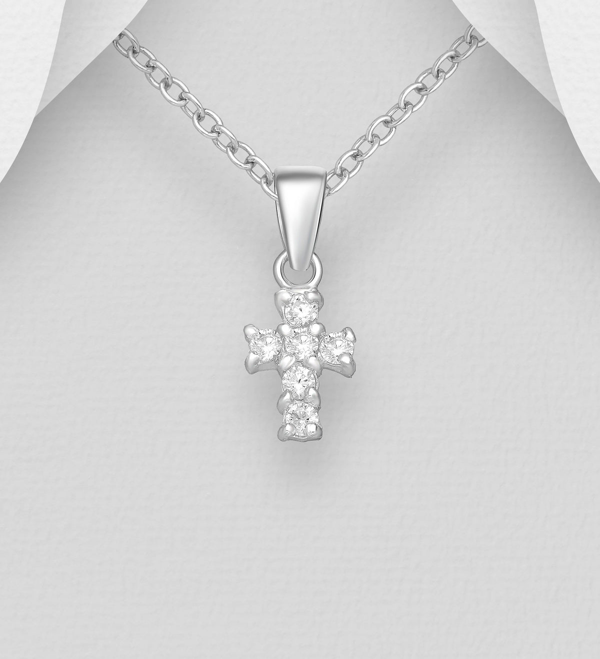PREMIUM COLLECTION|Valo -pieni ristiriipus Cubic Zirconioilla
